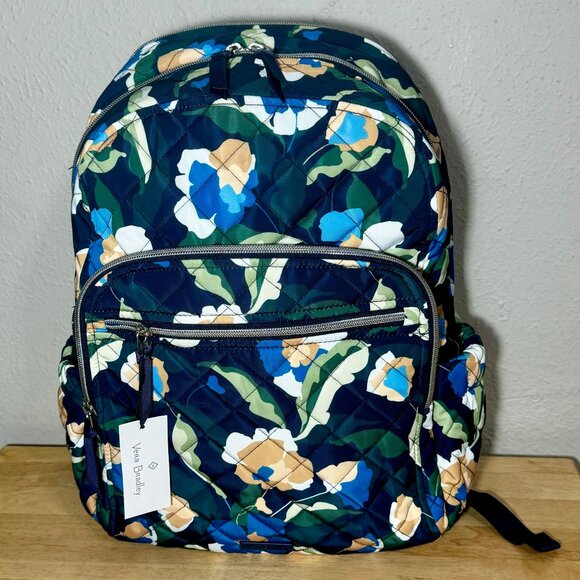 Vera Bradley Campus Backpack in Immersed Blooms NWT - Performance Twill - Picture 1 of 13